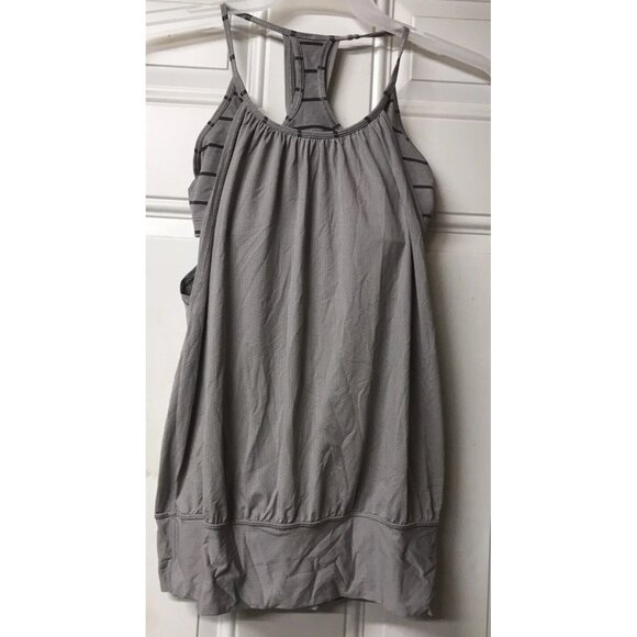 Lululemon size 6 Grey racerback athletic built in bra tank top double dutch - Picture 1 of 4